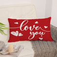 thumbnail image 4 of Happy Valentines Day Pillow Covers 12x20 Set of 4 Red Love Heart Gnomes Velvet Throw Pillow Covers Stripe Love Romantic Pillow Cases Cushion Covers for Sofa Couch Outdoor Decoration(12X20), 4 of 4