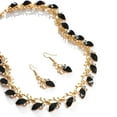 thumbnail image 4 of SOHI Gold-Plated Stone-Studded Necklace Earrings Set, 4 of 6