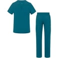 thumbnail image 2 of Adar Addition Go-Everyday Scrub Set For Men - Stylish Scrub Top & Cargo Scrub Pants - A9800 - Caribbean Blue - 3X, 2 of 7