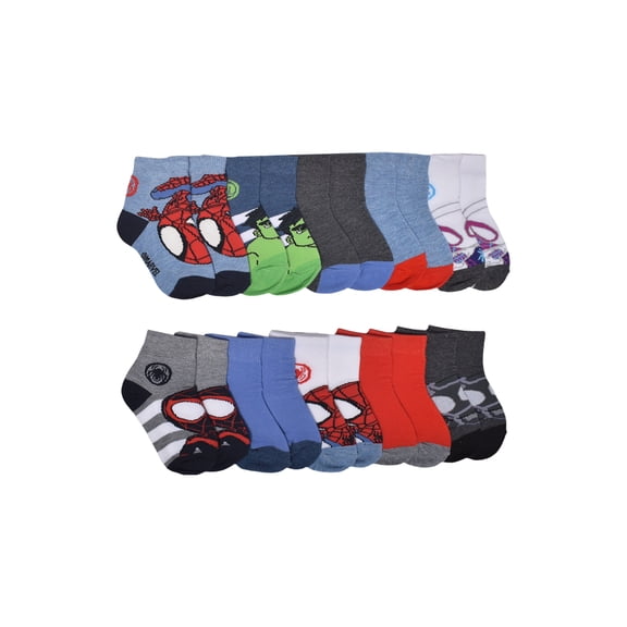 Spiderman Toddler Boys’ Crew Socks, 10-Pack, Sizes 12M-5T