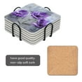 thumbnail image 2 of BaHomeck Drink Coasters Set Of 6 With Holder Purple Anemone Flowers In Abstract Painting Water Absorbent Ceramic Coasters Tabletop Protection,Suitable For Various Cup,Home Decor, 2 of 4