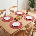 thumbnail image 3 of REGALWOVEN Farmhouse Placemats Set of 6 Woven Placemats with Tassel for Dining Table Decor Washable Kitchen Table Mat Wipe Clean Dark Red 15x15inch, 3 of 6