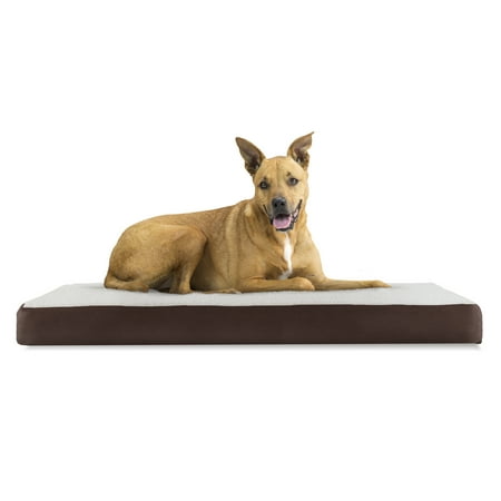 UPC: 0815181024949 | FurHaven Pet Products Faux Sheepskin & Suede Memory Foam Deluxe Pet Bed for Dogs & Cats – Espresso  Large