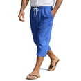 thumbnail image 4 of Chiccall Men's Casual Shorts Below Knee Length 3/4 Capri Pants Drawstring Pockets Elastic Waist Beach Yoga Shorts, 4 of 8