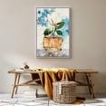 thumbnail image 3 of wall26 Framed Canvas Wall Art Chic Perfume Bottle with White Magnolia with Blue Splashes Pop Culture Fashion Watercolor Modern Art Glam Expressive for Living Room, Bedroom, Office - 16x24 inches, 3 of 4