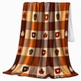 thumbnail image 2 of Autumn Harvest Buffalo Plaid Pumpkins Maple Leaves Decorative, Cozy Friendship Quote Scene, Warm Flannel Blanket for Living Room and Reading Nook, Art Lovers Thanksgiving Gift, Festive Home Decor, 2 of 9