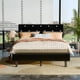 thumbnail image 5 of VERDALAY Estructura de cama tipo plataforma tamaño queen con cabecero tapizado en terciopelo/estructura de cama con botones de cristal y soporte de listones de madera. No necesita somier negro, 5 of 16