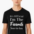 thumbnail image 5 of Men's "Favorite Son-in-Law" Letter Pattern Round Neck Short-Sleeved T-Shirt Classic 100% Cotton Dark Blue Breathable Stylish Casual Top, 5 of 10