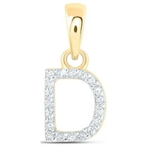 10kt Yellow Gold Womens Round Diamond D Initial Letter Pendant 1/20 Cttw