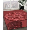 thumbnail image 3 of Ahgly Company Machine Washable Indoor Square Transitional Tomato Red Area Rugs, 3' Square, 3 of 7