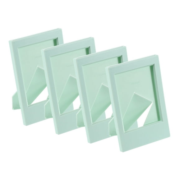 4 Pcs Mini Picture Frames 2.4 x 3.6 Inch Rectangle Small Picture Photo Frame Holder for Tabletop Display Photos Paintings Landscape Posters Artwork, Light Green