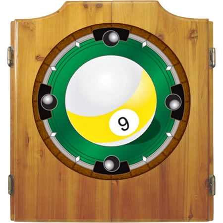 Trademark Global 9-Ball Dart Board Cabinet includes Bristle Board and Darts