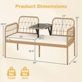 thumbnail image 3 of Gymax PE Rattan Outdoor Loveseat w/Built-in Coffee Table & Soft Cushions for Lawn, 3 of 6