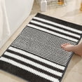 thumbnail image 5 of Yokan Chenille Bathroom Mat, Super Soft and Thick Absorbent Non-Slip Floor Rug, Machine Washable, Navy/Khaki/Dark Gray, Bathroom Rugs Set for Floor Protection & Bathroom Accessories, 5 of 6