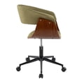 thumbnail image 4 of Vintage Mod Office Chair, Home Office Chair with Wheels, Wooden Desk Chair, Computer Chair, Home Office Desk Chair Comfy, Mid Century Modern Desk Chair (Green), 4 of 6