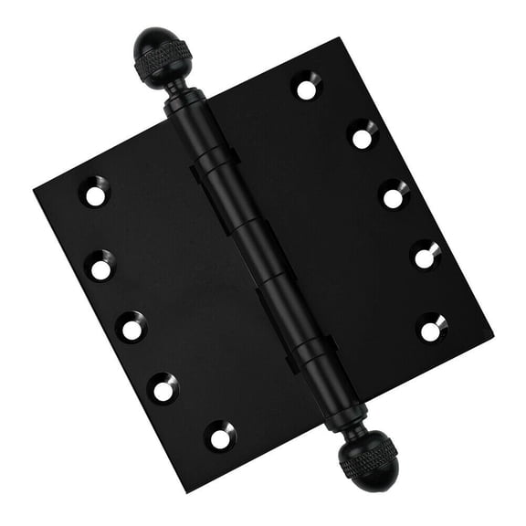 EMBASSY Door Hinge 5 x 5 Solid Brass Matte Black with Acorn Tips
