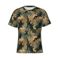 thumbnail image 4 of Vsdgher Camouflage Rabbit Print Men's Dry Fit Mesh Athletic Shirts Moisture Wicking Tennis T-Shirt Tops, 4 of 9