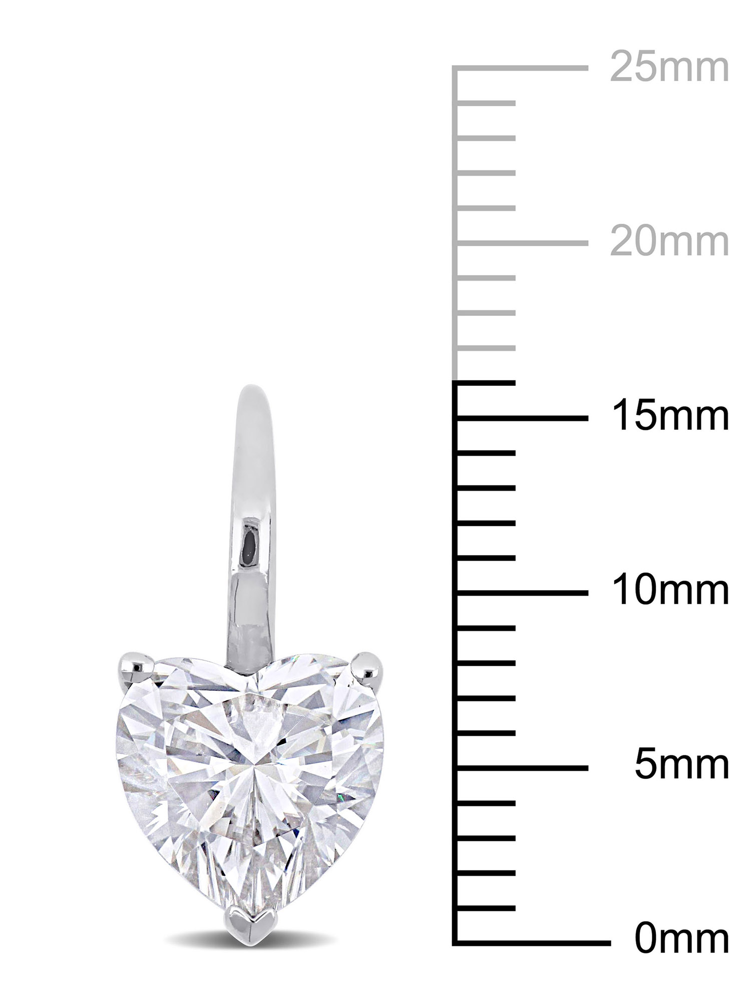 4 Carat T.G.W. Heart-Cut Moissanite 14k White Gold Solitaire Earrings - image 2 of 5