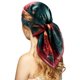 thumbnail image 1 of Pañuelo De Seda 100% Para Mujer – Bufandas De Pelo De 27 Pulgadas, Pañuelo De Satén Para La Cabeza, Bandanas Cuadradas De Seda Para Dormir Con Regalo Empaquetado (Flor (Rojo Cian)), 1 of 1