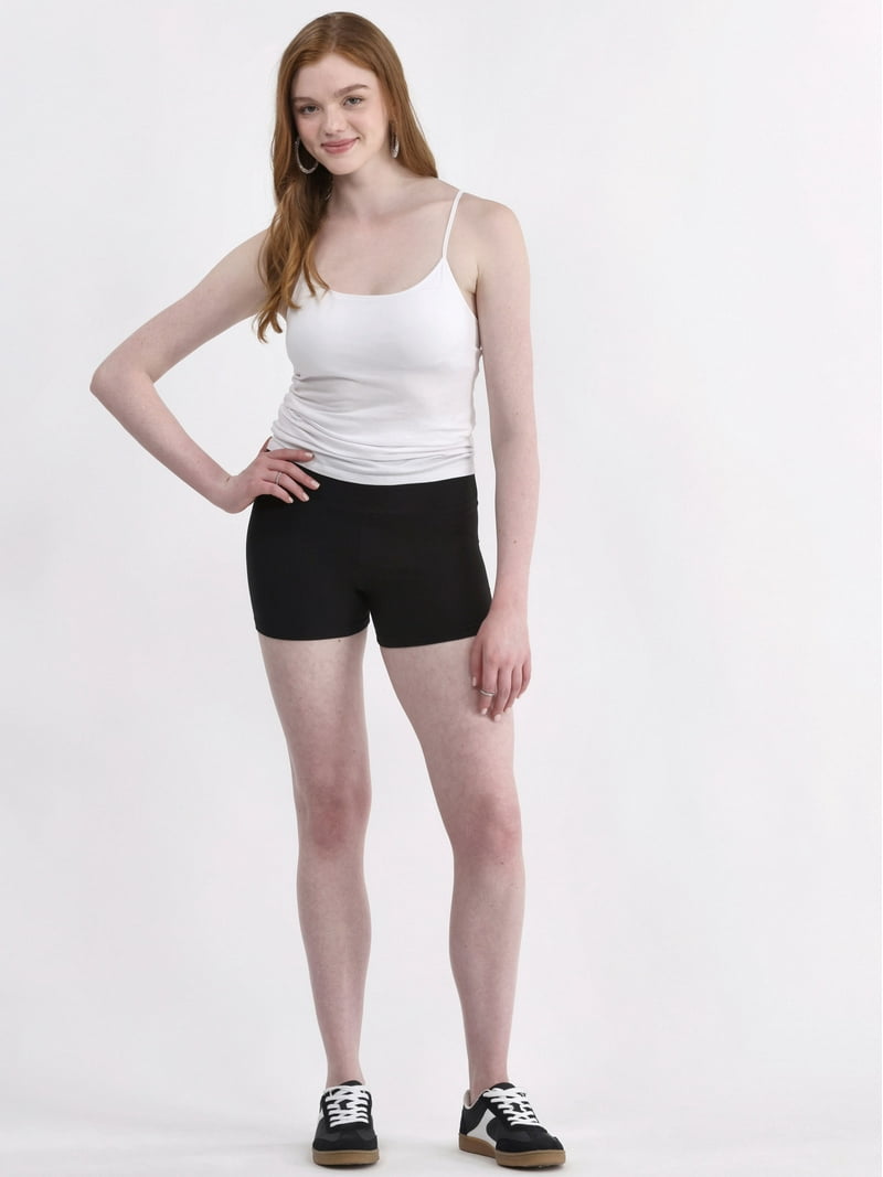 No Boundaries Women's Faux Suede Jersey Shorty Shorts 3 Inch