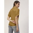 thumbnail image 3 of Moomaya Solid Short Sleeves Shirt Style Collar Top, Womens Summer Pullover Tunic, 3 of 8