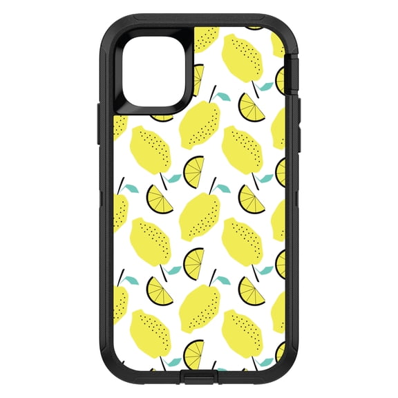 DistinctInk Custom SKIN / DECAL compatible with OtterBox Defender for iPhone 11 Pro MAX (6.5" Screen) - Summer Graphics - Lemon Pattern - Lemonade