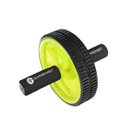Gymenist Abdominal Exercise Ab Wheel Roller with Foam Handles, Great Grip, Double Wheels, Top Professional