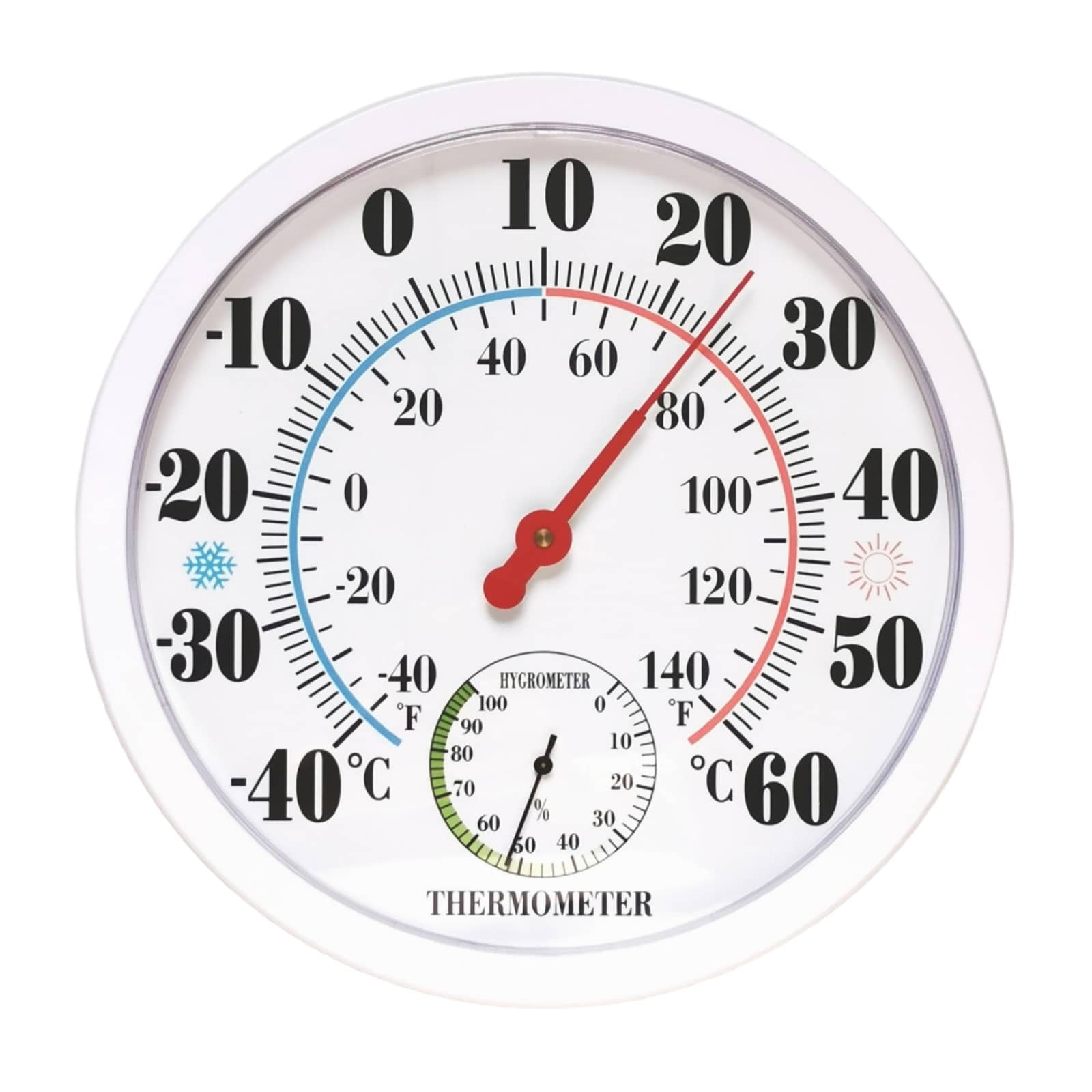 Indoor Outdoor Large Wall Patio Hygrometer Humidity Gauge Hanging Measurement Instrument