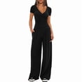 thumbnail image 6 of Spring and Autumn Wide-Leg Pants Set for Women, Short-Sleeved Sportswear Two-Piece Set for Various Occasions, Casual Commuting, 6 of 10