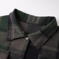 thumbnail image 5 of VXARARL Flannel Shirt Women Long Button Down Plaid Jacket Fall Winter Oversized Lapel Shacket 2026 Trench Coat With Pocket Dark Green XL, 5 of 7
