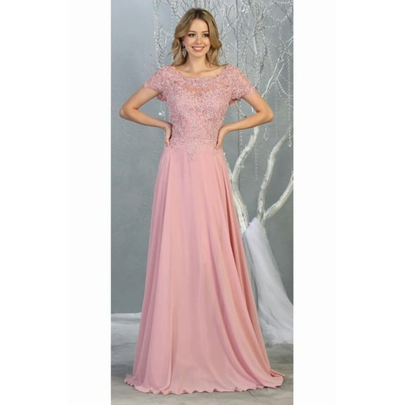 Juniors Womens Short Sleeve Mother Of The Bride Dress