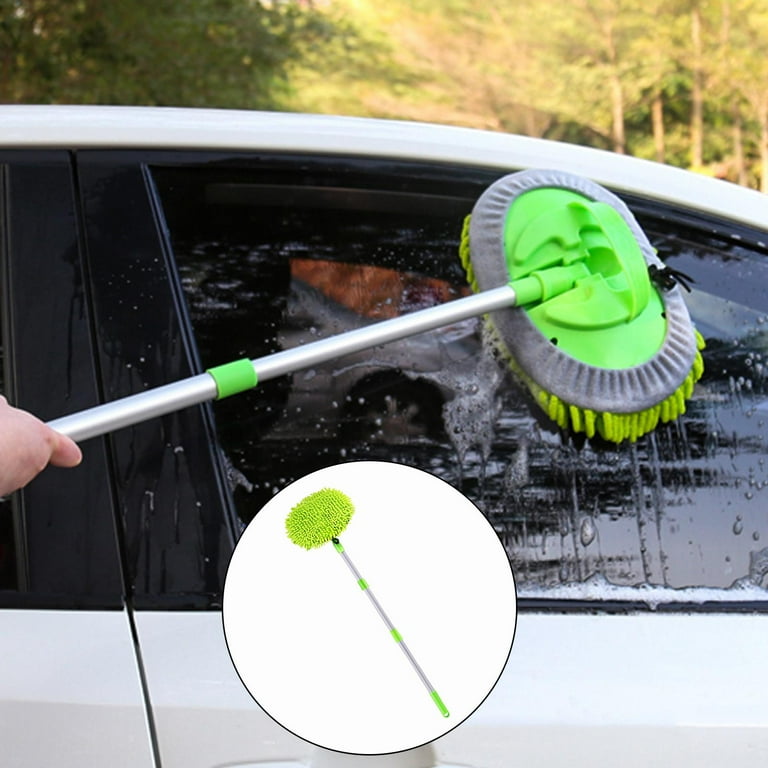 RV/Truck Wash Brush w. Bucket Soft Bristle Head Adjustable 63 Long Handle  Hose Attachment On/Off Switch Cleaning Kit w. Collapsible Bucket for  Car/SUV/RV/Boat/Truck/Solar Panel 