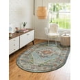 thumbnail image 3 of Unique Loom Isabella Collection Area Rug - Rossellini (5' 1" x 8' Oval Blue/Beige), 3 of 7