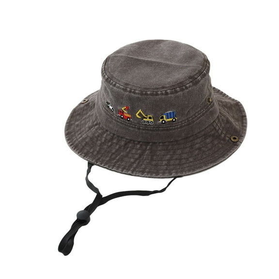 TAIAOJING Kids Sun Hat Unisex Toddler Fisherman Cap With Cute Cartoon Print Breathable Washable Outdoor Summer Beach Hat For Boys Girls Age 2-8 Birthday 2-8Y