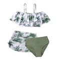thumbnail image 1 of Yanlir Ensemble Bikini Trois Pièces pour Filles Style Robe Plage Vacances Fêtes à la Piscine Ensemble de Mode (Vert, 8-9 Ans), 1 of 7