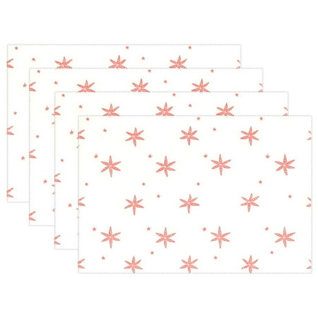 

Ryvnso Placemats Set of 4 Abstract Starfish Dining Mats Heat-Resistant Non-Slip Washable Table Mat