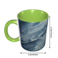 thumbnail image 3 of Blue Marble Coffee Mug Fun Custom Ceramic Mugs 11oz Green, 3 of 5