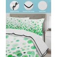 thumbnail image 4 of Quilts Full Size Bedding Set, Ombre Green Polka Dot Lightweight Quilted Comforter, Abstract Watercolor Geometric Gradient Soft Bedspread Coverlet with Pillow Covers for All Season, 78" x 90", 4 of 7