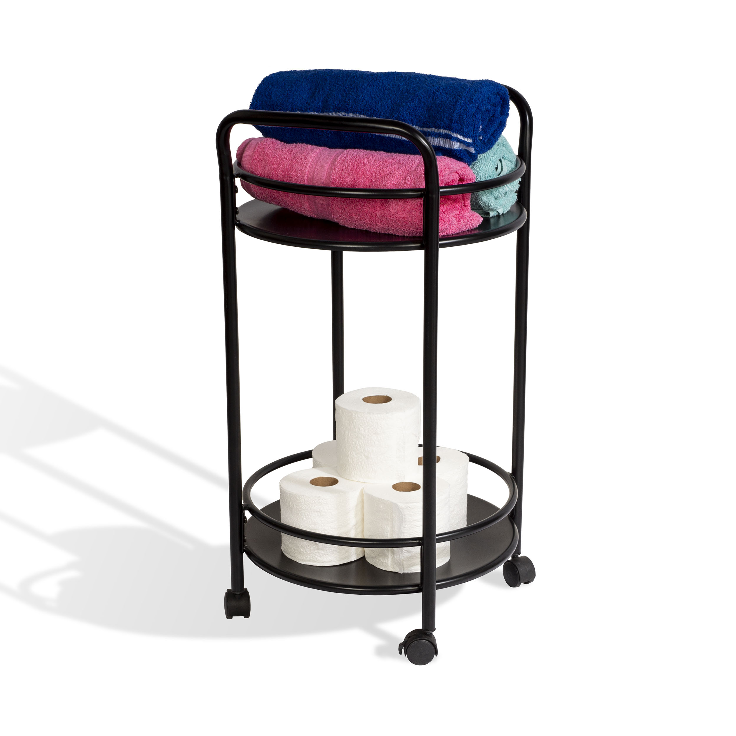 Mainstays Versa 30" Rolling Round Bar/ Kitchen/ Bathroom Storage Cart, Multiple Colors - image 4 of 5