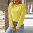 thumbnail image 2 of Fashion Crochet Pullover Women's Top Hollowout Pattern Long Sleeve Crewneck Knitwear Plain Sweater Work Leisure Wear, 2 of 7