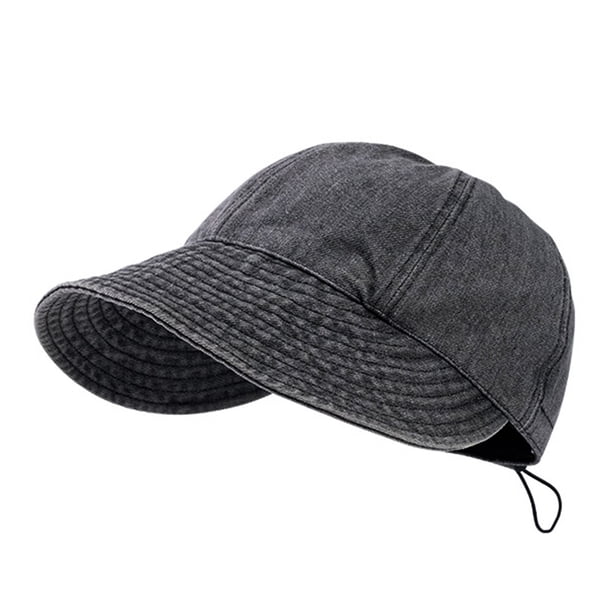 Sombrero de pescador de ala ancha para mujer, visera plegable, visera vaquera, ajustable, para exteriores, Verano qym unisex
