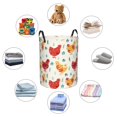 thumbnail image 4 of Fuzoiu Colorful Flower Chickens Print Circular Hamper,Laundry Basket with Handle,Collapsible Laundry,Dirty Clothes Storage Basket,for Bedroom Bathroom Dorm Living Room-Small, 4 of 6