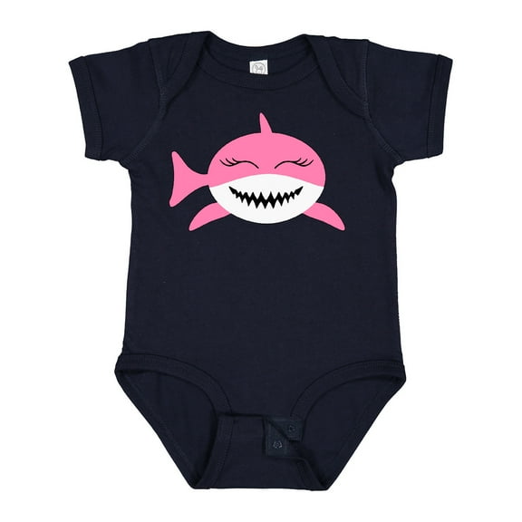 Inktastic Cute Pink Shark Boys or Girls Baby Bodysuit