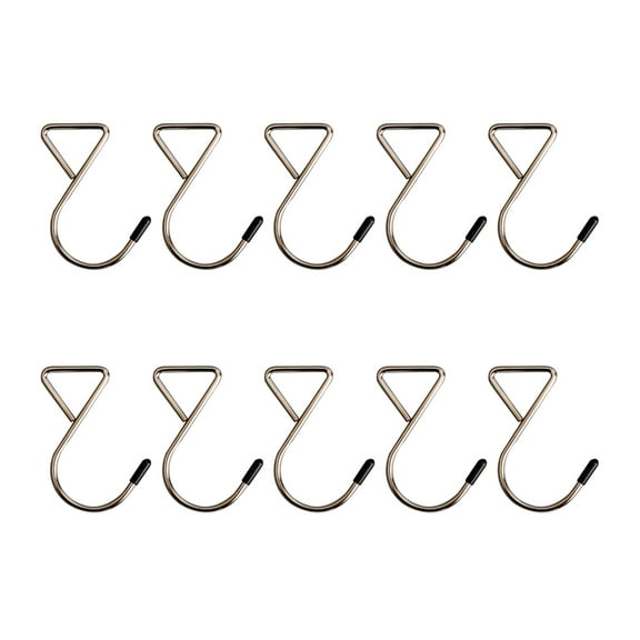 10Pcs Triangle Hooks Bags Suitcases Hanging Hooks Metal Multifunctional Hooks Silver
