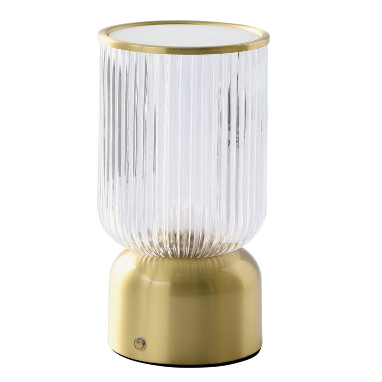 Better Homes & Gardens Glass Uplight Table Lamp, 9", Brass photo 5