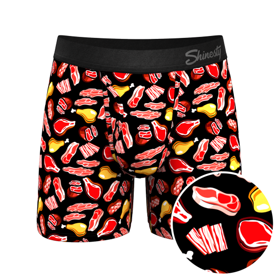 The Juicy Loins - Shinesty Meat Ball Hammock Pouch Underwear With Fly Small