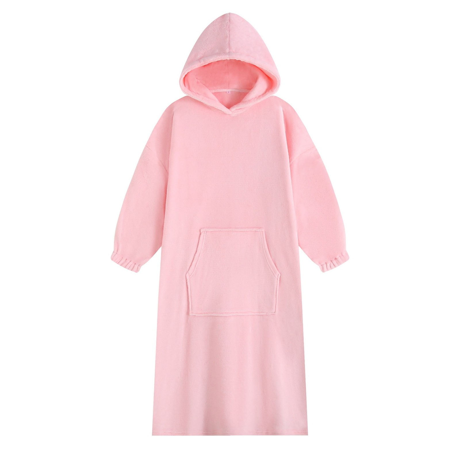 Gaexia Women s Flannel Hooded Bathrobe Long Sleeve Over Knee Housecoat Soft Warm Cozy Robe Comfortable Loungewear Sleepwear For Winter Home Daily Wear