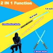 2 in 1 LED Light up Ninja Toy Sword with Motion Sounds Excellent Gift For Costume and Birthday (Blue)