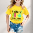 thumbnail image 2 of LUOGENLI T-Shirt pour Filles Garçon et Fille Mode Décontractée Imprimé Col Rond Manches Courtes T-Shirt Ample Ensemble Maxi 2 Pcs Vacances Jaune 7-8 Ans, 2 of 4