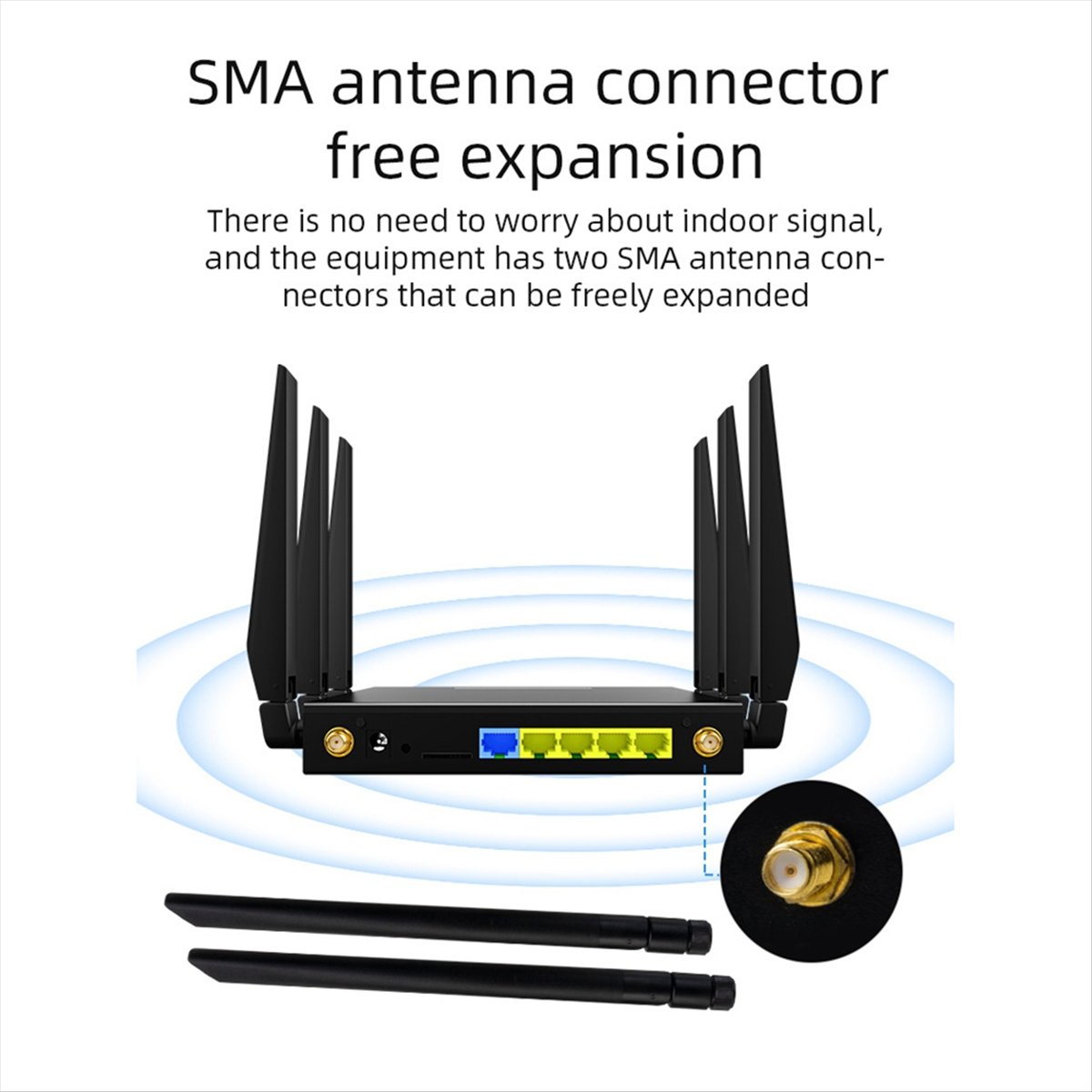 5G Industrial Grade Wifi Router 1200Mbps 5G CPE Detachable 8 Antenna Unlock Modem Portable Broadband Network WAN US Plug